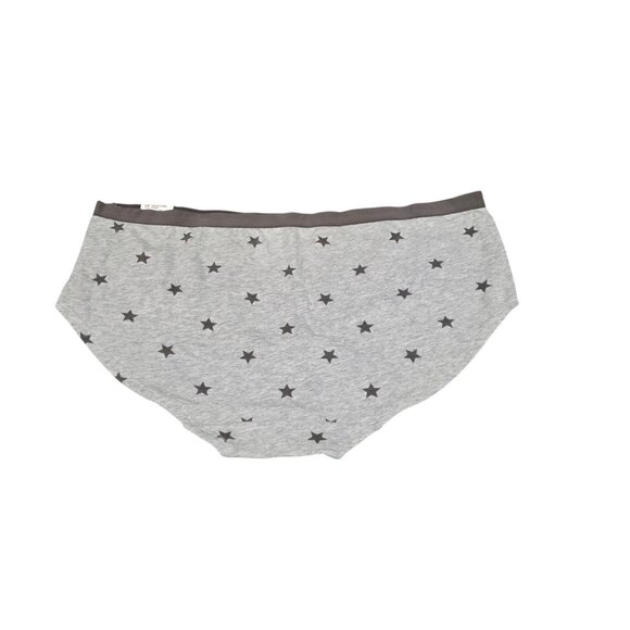 Jenni Set Of 3 Womens Plus 2XL Cotton Hipster Panties Underwear Gray Stars - Picture 5 of 8